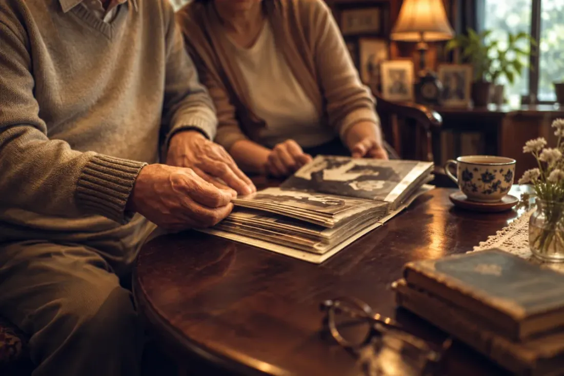 A couple with their album